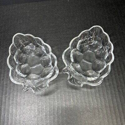 Studio Nova Grape Cluster Shaped Candy Dish Bowl Crystal Glass Clear - Set Of 2-image