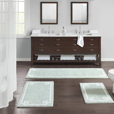 Madison Park Evan 100% Cotton Bathroom Rug Non Slip 20x30