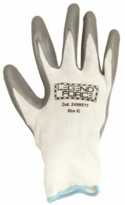 2 Legend Force Anti-Abrasion Gloves Grey Palm Dipped Nitrile Coated Size XL  New-image