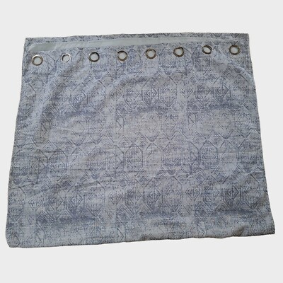 Sun Zero Curtain Panel with grommets blue ivory 50 by 75 in blocks sun and temp-image