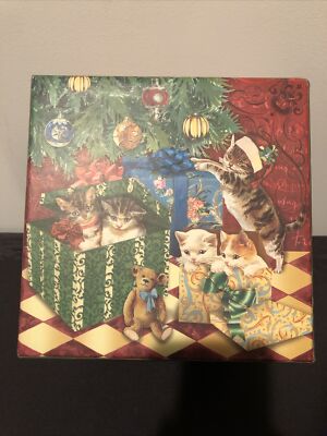 Punch Studio Christmas Nesting Square Box Cat Kittens-image