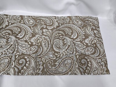 Madison Park Aubrey Whitman Valance Taupe Blue Paisley 50  x 18 New out of Packa-image