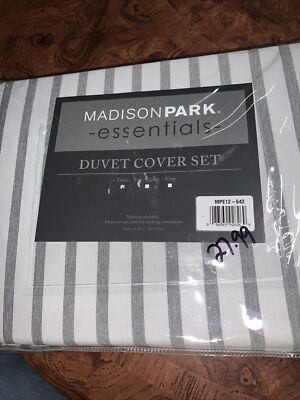 Madison Park Essentials Twin Duvet Cover Set Machine Washable-image