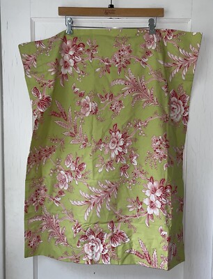 POTTERY BARN 1 STD PILLOW SHAM LIME GREEN RED PINK FLORAL PRINT-image