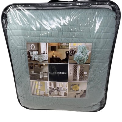 Madison Park 3-PC Coverlet Set Reversible Quilted King/Cal Seafoam Soft NEW-image