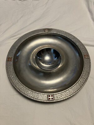 Large Wilton Armetale Serving Chip And Dip Platter Fine Pewter-image