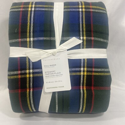 Pottery Barn Stewart Tartan Plaid F/Q Duvet Cover Full/Queen NWT!-image