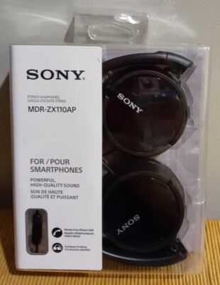 Sony MDR-ZX110AP Stereo Headphones for Smartphones - Black -image