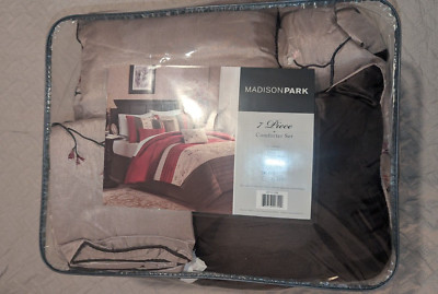 Home Essence Monroe 7 Piece Embroidered Comforter Set King Size Bedding-image