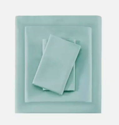 Madison Park 600-Thread Count Pima Cotton Sheet Set King Size Seafoam Green-image