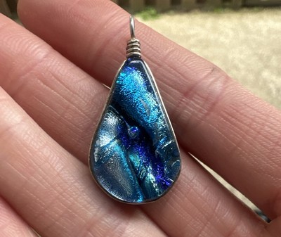 Renaissance Glass Studio Dichroic Art Glass Pendant-image