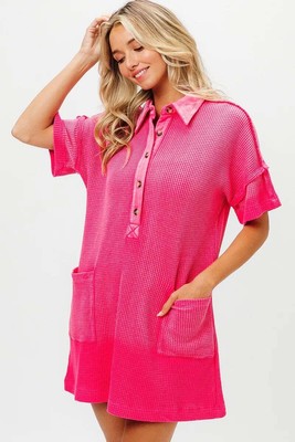 BiBi Dip Dye Mineral Washed Knit Dress-image