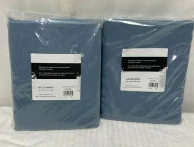 2 Lichtenburg Rod Pocket Panel Curtains Blue 54