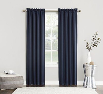 Sun Zero Easton Energy Saving Blackout Rod Pocket Curtain Panel 40