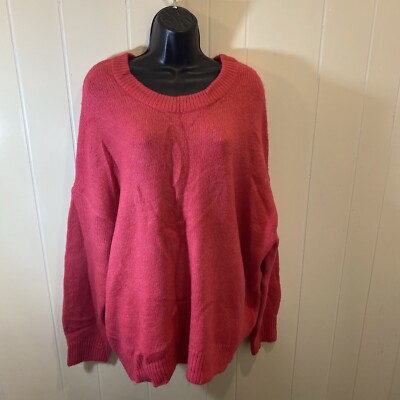 Dip Deep Pink Long Sleeve Sweater Wool Adult Women's Size L Large-image