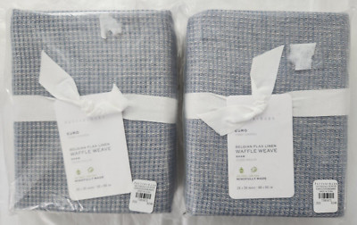 Pottery Barn Euro Belgian Flax Linen Waffle Weave 2-Shams 26