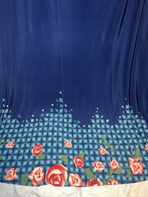 Lularoe Maxi Skirt Unicorn Blue Dip Roses 🌹 Red Slinky Long XL 18/20 16 New NWT-image