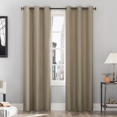 Sun Zero Cyrus Thermal 100% Blackout Grommet Curtain Single Panel-image