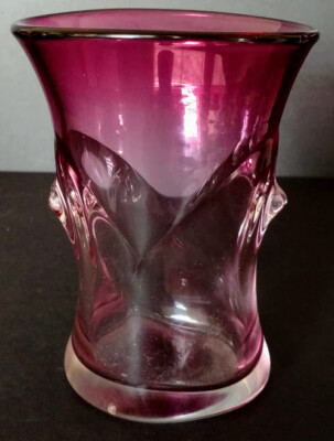 John Gerletti Hand Blown Art Glass Amethyst Clear Amethyst Unique Design-Rare 1-image