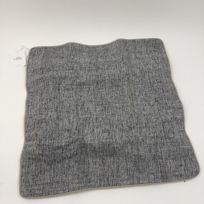 Pottery Barn/Villa by Classic Home Bonnay Pillow Cover Charcoal Ivory 22” Read-image