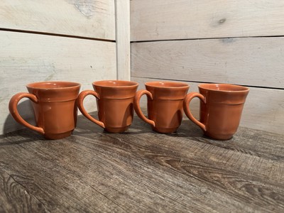 Pottery Barn Cambria Persimmon Mugs 4x3.75