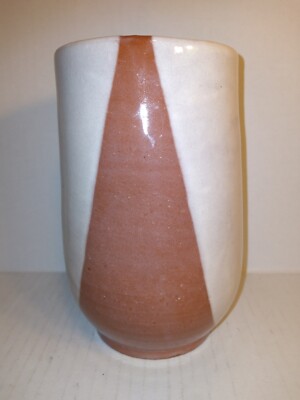 Vase Art pottery Dip Glazed  large Cylinder shaped Handmade Studio Pottery Clay-image