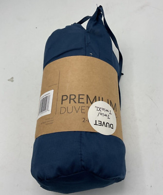 Premium Duvet Cover Set Ultra Soft Microfiber Bedding, Twin/Twin XL Navy Blue-image