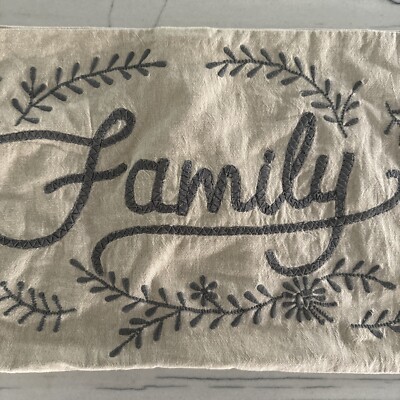 Pottery Barn Embroidered Family Pom Pom 16