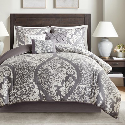 Madison Park Vienna Sateen Cotton Comforter Set, Breathable, Soft Cover, Tren...-image