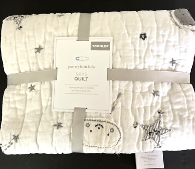 New Pottery Barn Kids Baby/Toddler Skye Quilt, White-image