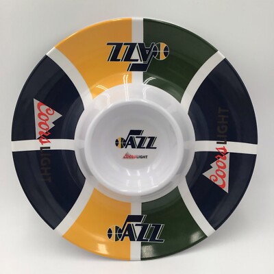Utah Jazz 13.5” Coor’s Party Round Trey Chips & Salsa Bowl NBA Tray Large Circle-image