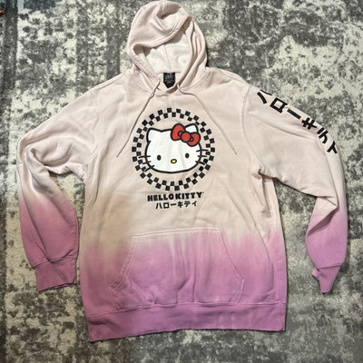 Sanrio Hello Kitty Adult Unisex Dip Dye Oversized Hoodie Sweatshirt, Size XL-image