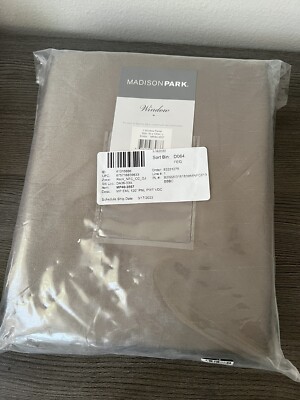 Madison Park® Emilia 120 in Twist Tab Top Window Curtain Panel in Pewter single-image