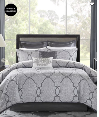 Madison Park Anouk 12-PC. Jacquard Comforter Set, Silver, King-image