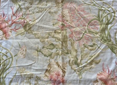 Pottery Barn Organic Cotton Queen Duvet & 2 Pillowcases Coral Reef Nantucket-image