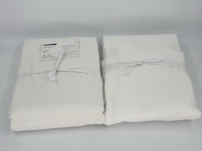 New Set/2 Pottery Barn Emery Linen Cotton Lined Curtain  50