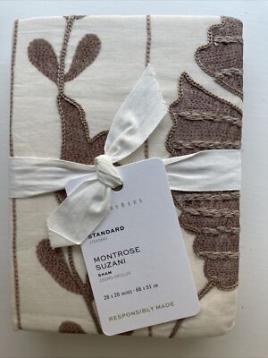 (1) Pottery Barn Montrose Suzani STANDARD Sham - Rosewood - NEW-image