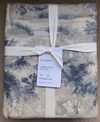 Pottery Barn Jardin Toile Duvet Cover, Full.Queen, New W/$159.00Tag-image