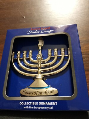 NIB REGENT SQUARE STUDIO DESIGN COLLECTIBLE ORNAMENT- Happy Hanukkah-image