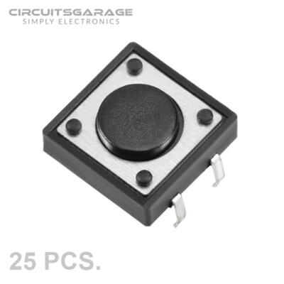 25 X 12x12x4.3mm Through Hole Momentary Tactile NO SPST Push Button Switch DIP4-image