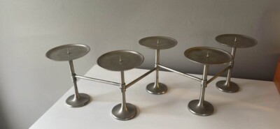 Pottery Barn Adjustable Silver Candelabra-image