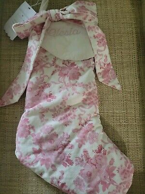 Pottery Barn LoveShackFancy Pink Damask Stocking Velvet, Monogram “Alesia”-image