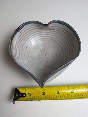Candy Dish, Studio Pottery, Signed By Artist, Heart Shaped, Exc.Cond.-image