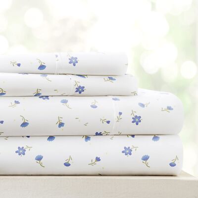 Linen Market 4 Piece King Bedding Sheet Set (Light Blue Floral) - Sleep Bette...-image