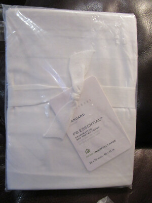 POTTERY BARN PB ESSENTIAL 300 SATEEN WHITE STANDARD PILLOW SHAM NEW-image