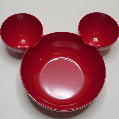 ZAK Designs Disney Mickey Mouse Head Ears Red Bowl Large Chip Dip Serving Dish-image