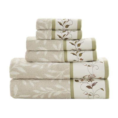Serene 100% Cotton Bath Towel Set Luxurious Floral Decorative Towels for Bath...-image