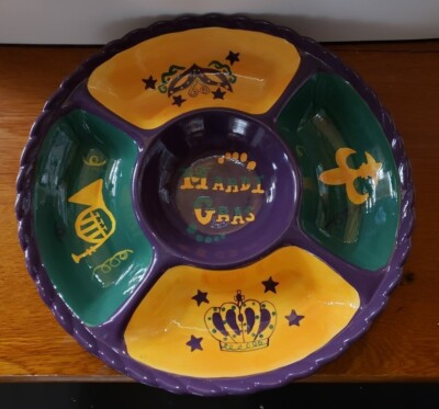 Mardi Gras Party Ceramic Chip & Dip 17