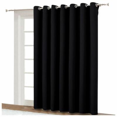 Window Blinds Light Filter Wide Curtain Patio Slide Door Sun Block Black 100x84