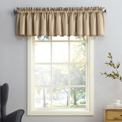 Sun Zero Barrow Energy Efficient Rod Pocket Curtain Valance Pair-image